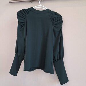 Vero Moda Green Puff Shoulder Blouse